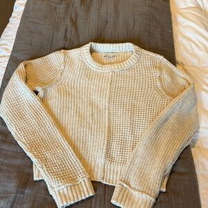 American Eagle Oatmeal Cream Mixed Knit Sweater Small women’s